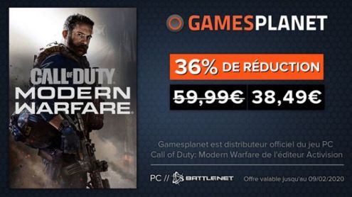 BON PLAN GAMESPLANET : Call of Duty Modern Warfare à 38,49¤ (-36%) - Post de Gameblog Bons Plans