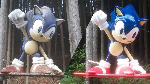 Une statue de Sonic installée dans une forêt japonaise mystérieusement restaurée