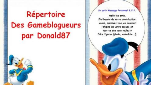 Répertoire des Gameblogueurs (MAJ 4) - Post de Donald87