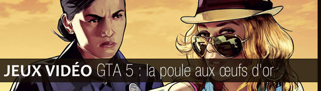 Affiche de Grand Theft Auto V, un jeu vidéo d'action-aventure développé par Rockstar Games et édité par Take-Two Interactive. Affiche de Grand Theft Auto V, un jeu vidéo d'action-aventure développé par Rockstar Games et édité par Take-Two Interactive.