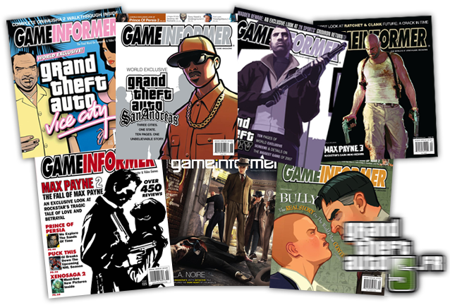 Historique des couvertures du magazine Game Informer sur GTA.