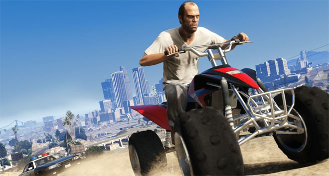 Trevor conduisant le Bodhi, véhicule tout-terrain dans GTA V. Trevor conduisant le Bodhi, véhicule tout-terrain dans GTA V.