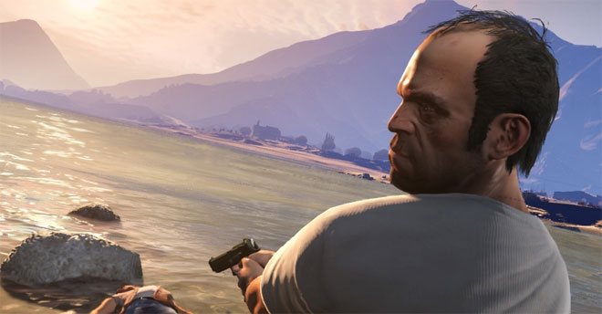 Trevor, tuant une cible. Trevor, tuant une cible.