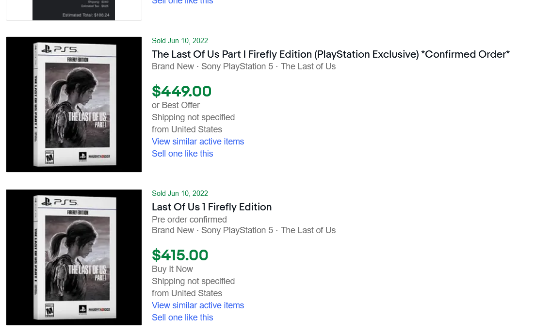 Scalpers The Last of us Remake édition Firefly Scalpers The Last of us Remake édition Firefly
