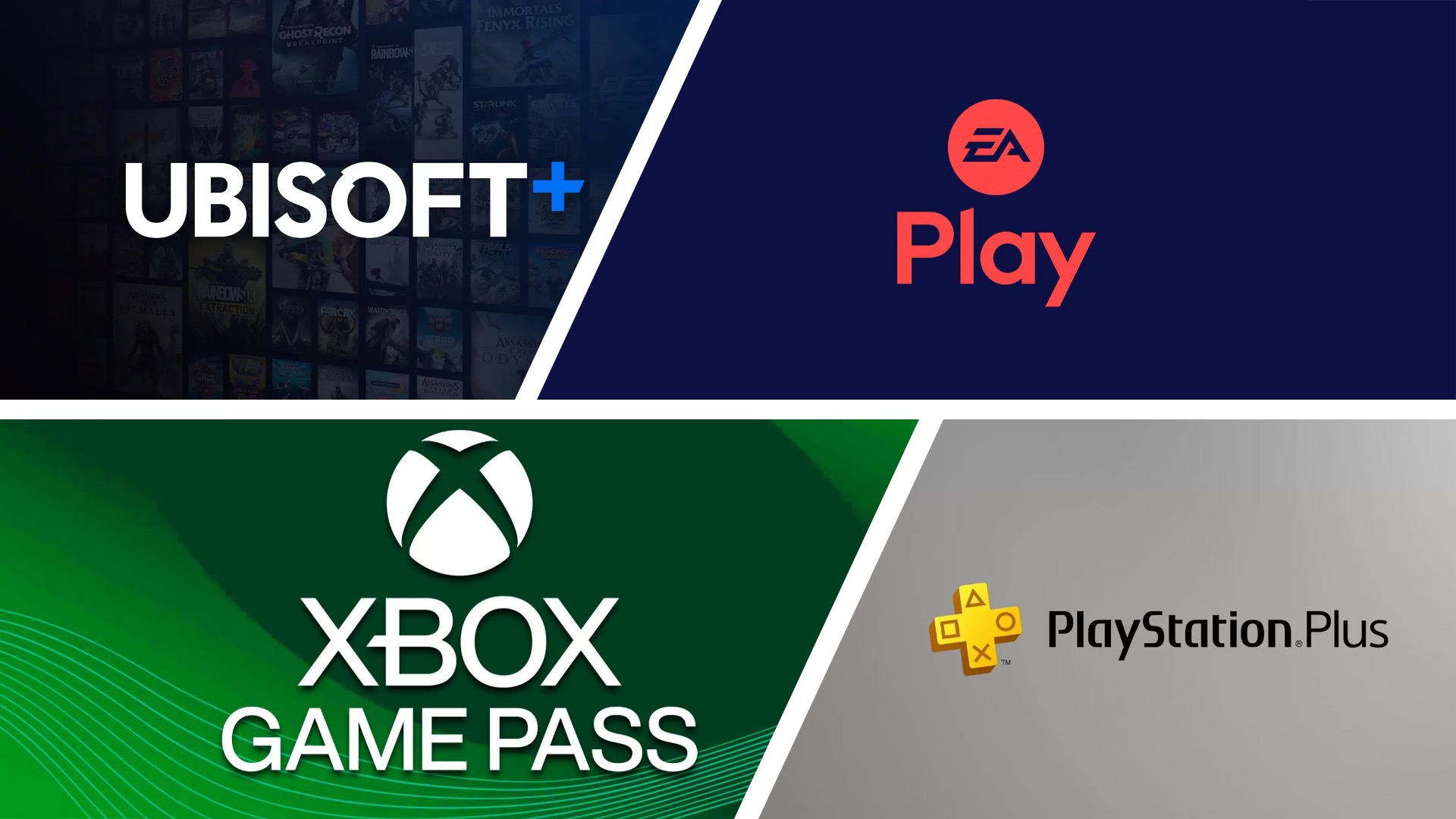 Services jeux vidéo : Ubisoft+, EA Play, Xbox Game Pass et PS Plus ©Gameblog Services jeux vidéo : Ubisoft+, EA Play, Xbox Game Pass et PS Plus ©Gameblog