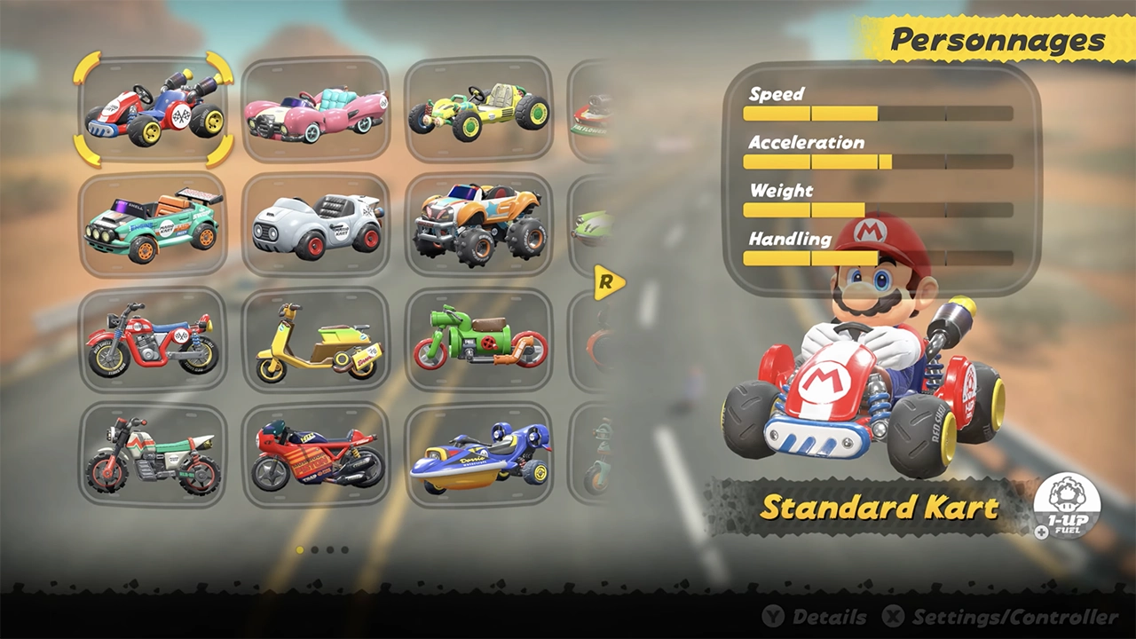 Mario Kart World : Roster des véhicules. Mario Kart World : Roster des véhicules.