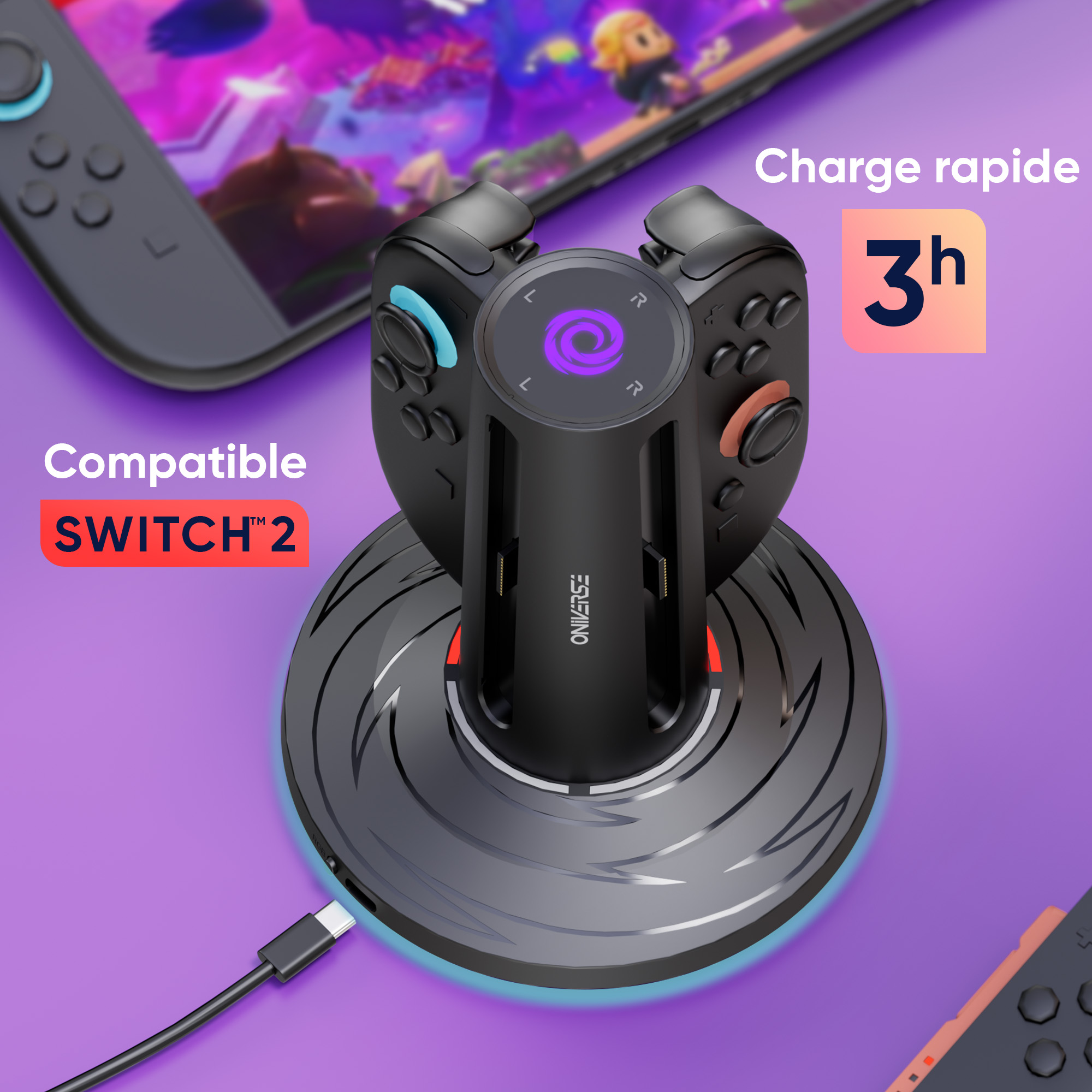 Nintendo Switch 2 : QUADRANT charge rapide.