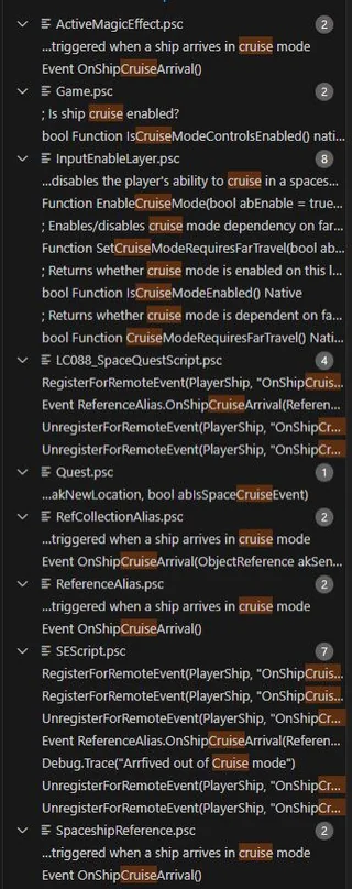 Starfield : Lignes de codes. Starfield : Lignes de codes.