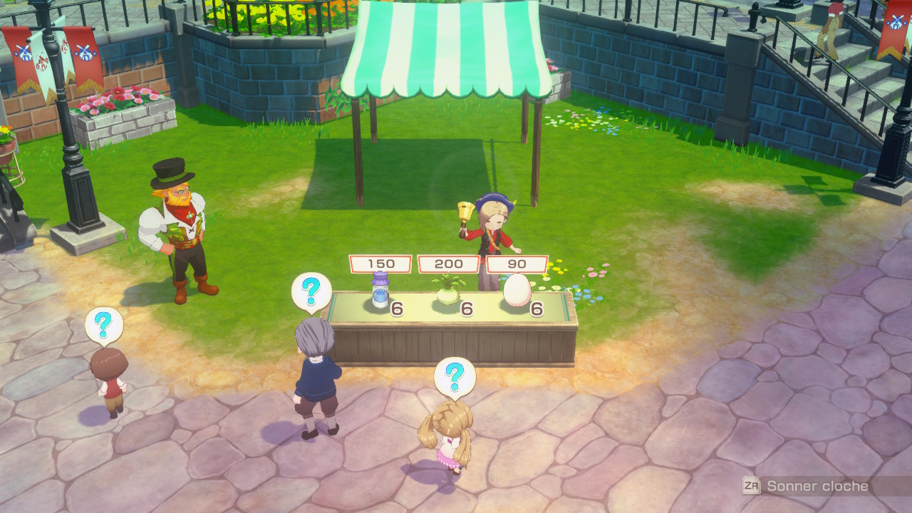 Story of Seasons Grand Bazaar : Mini-jeu de vente au marchÃ©.
