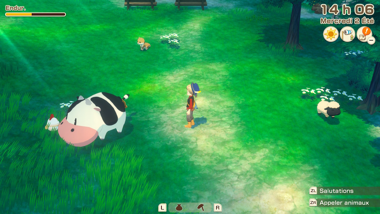 Story of Seasons Grand Bazaar : Animaux d'élevage en train de paître. Story of Seasons Grand Bazaar : Animaux d'élevage en train de paître.