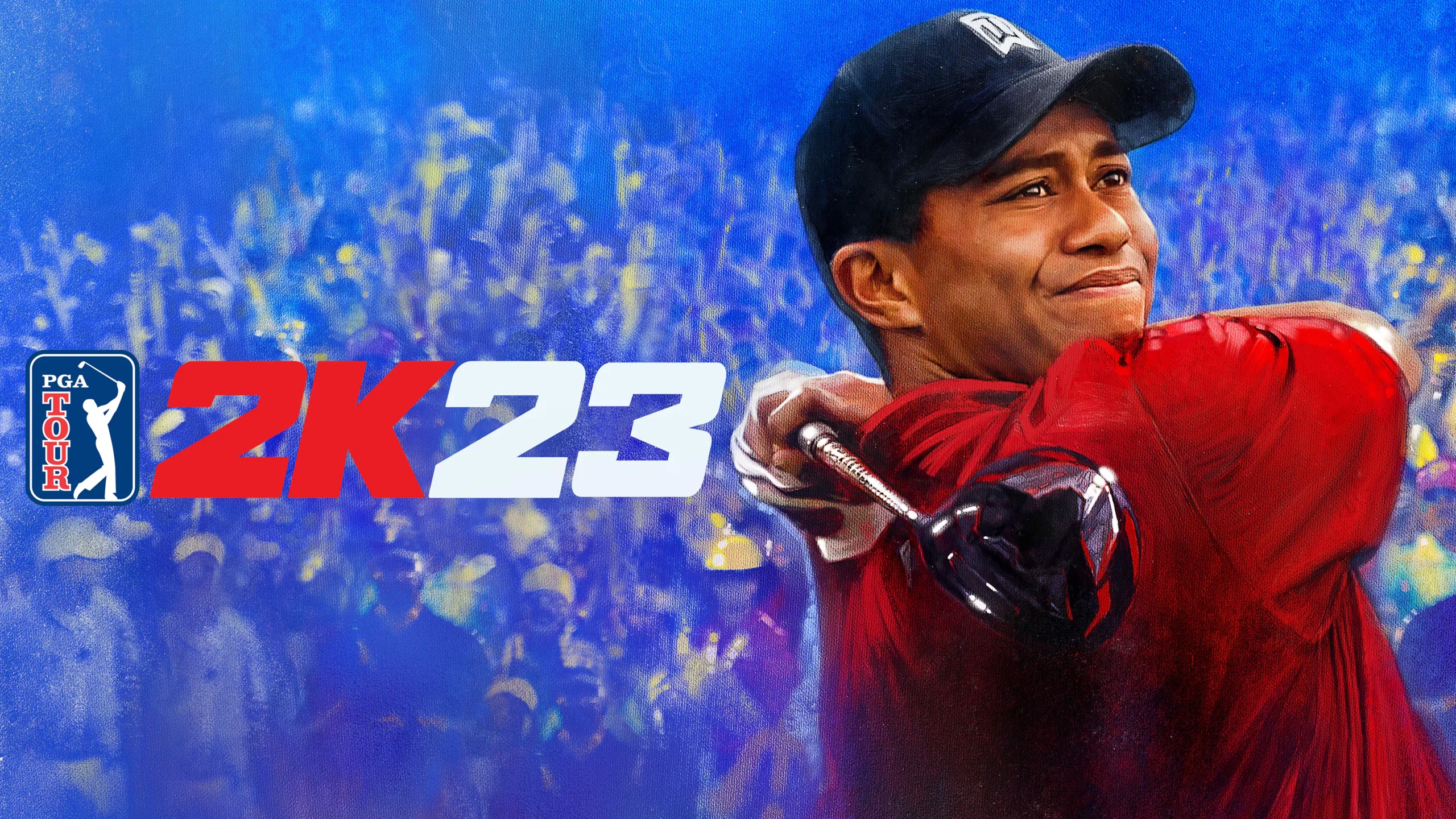 PGA Tour 2K23 : key art avec Tiger Woods.