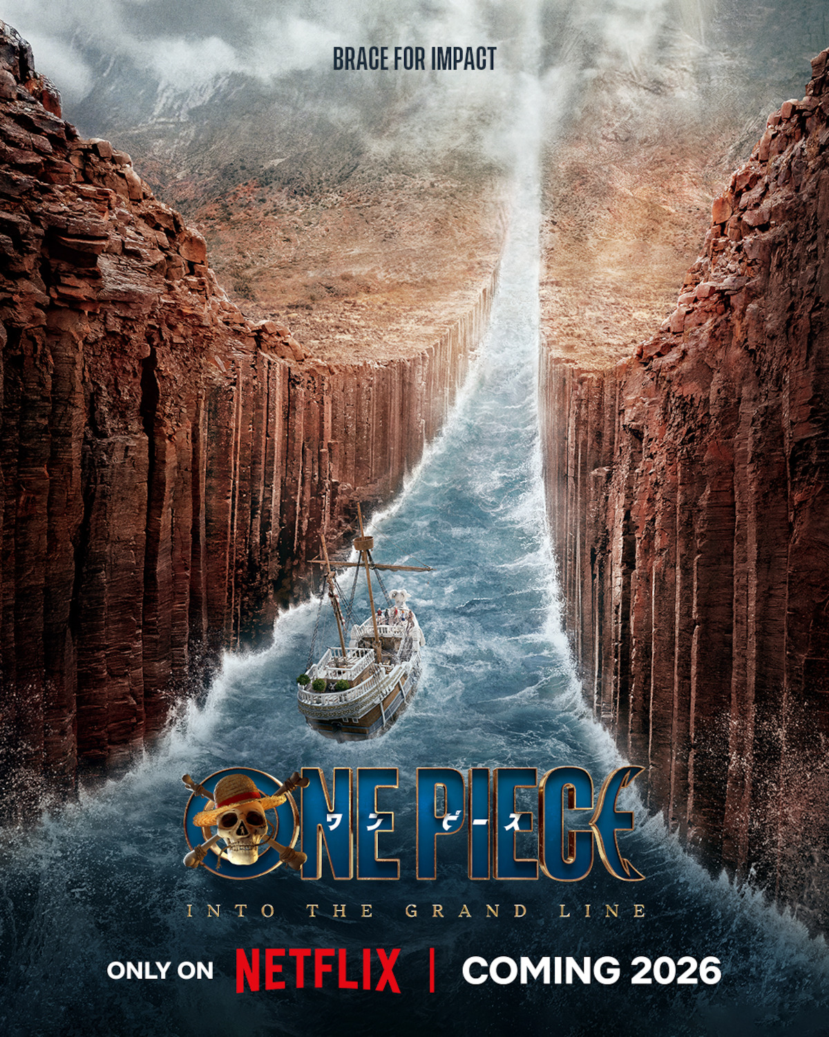 One Piece Netflix Saison 2 : Poster de Reverse Moutain.