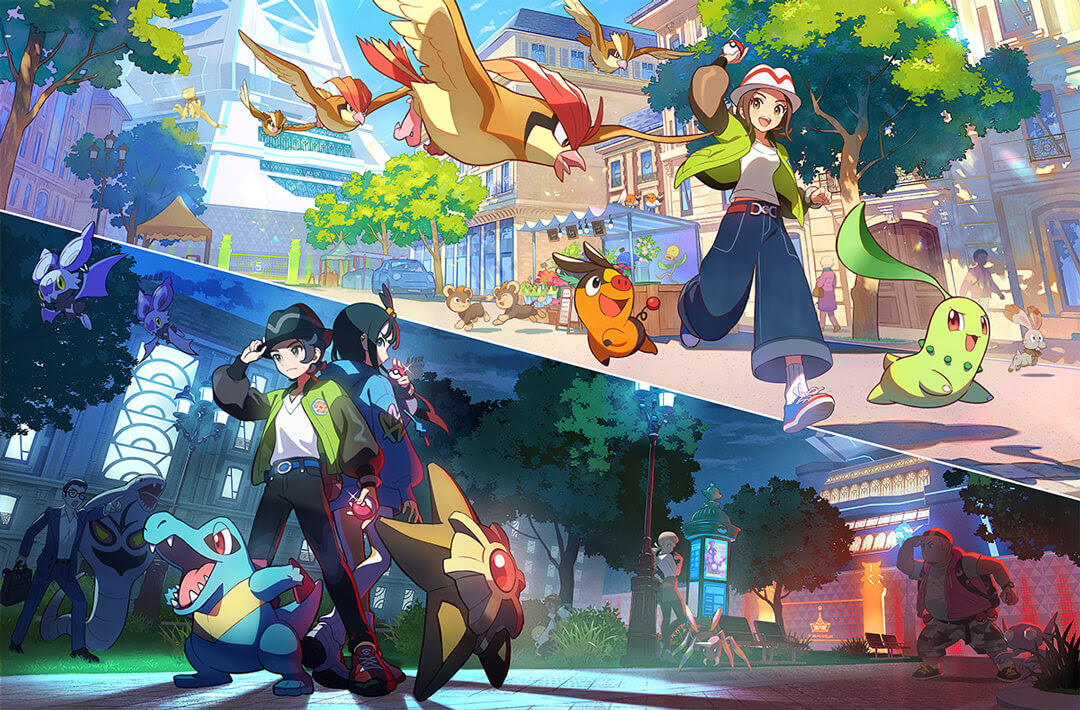Legendes Pokemon ZA : Key art officiel jour/nuit.
