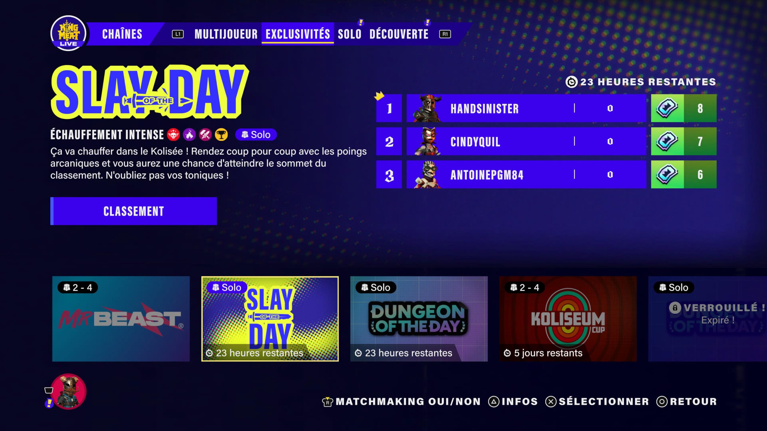 King of Meat : Modes de jeu.