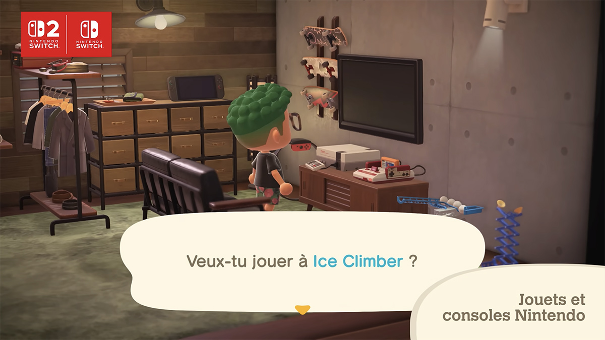 Jouer à Ice Climber sur une NES dans Animal Crossing New Horizons. Jouer à Ice Climber sur une NES dans Animal Crossing New Horizons.