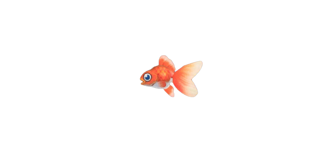 Un poisson rouge dans Animal Crossing New Horizons.