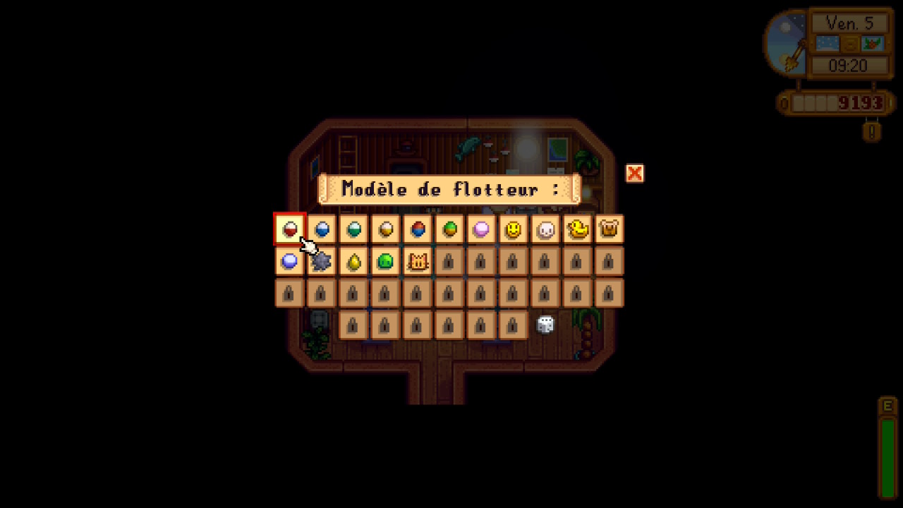 Les diffÃ©rents modÃ¨les de flotteurs de canne Ã  pÃªche dans Stardew Valley