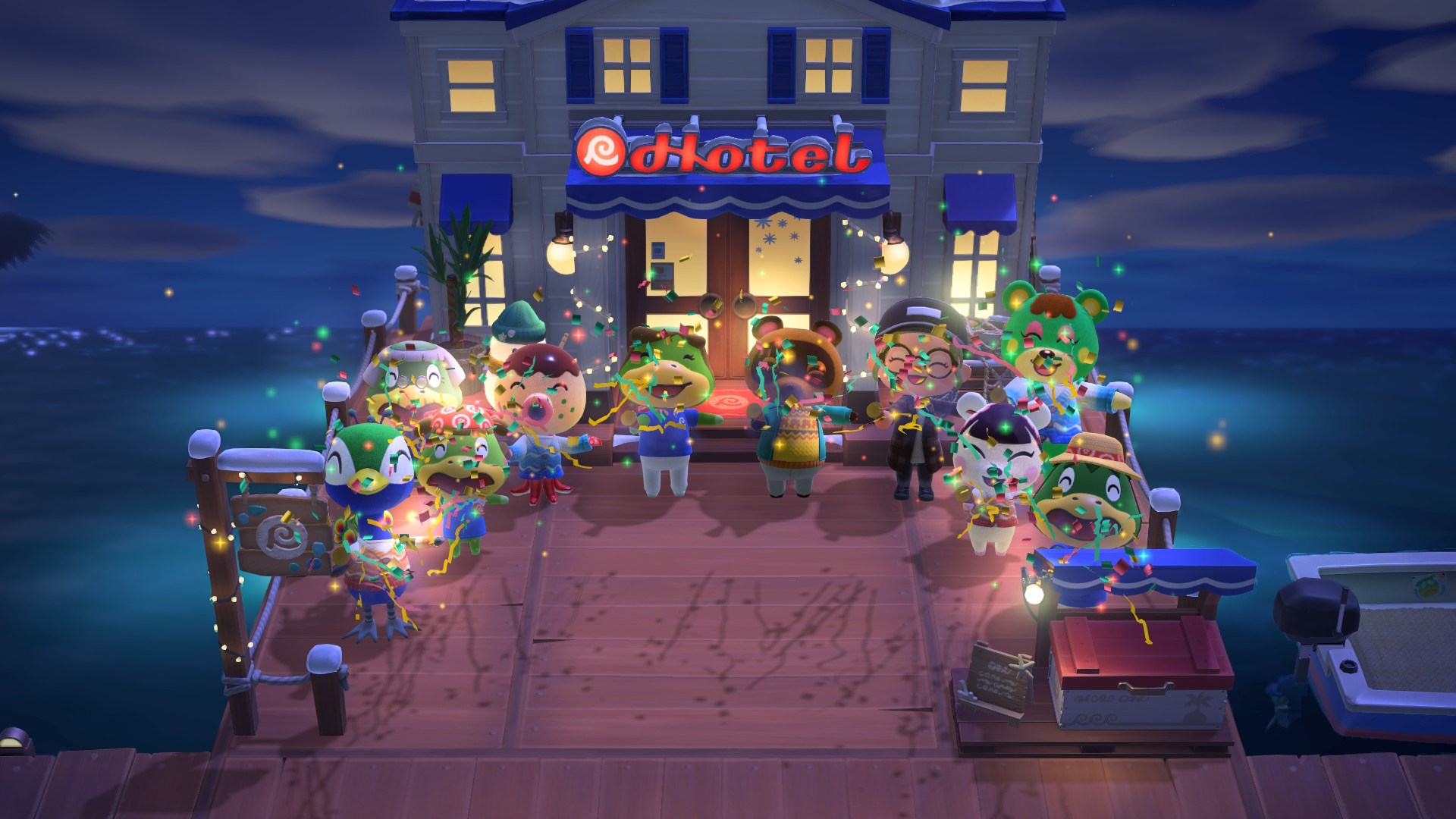 Inauguration de l'hôtel d'Animal Crossing New Horizons 3.0. Inauguration de l'hôtel d'Animal Crossing New Horizons 3.0.