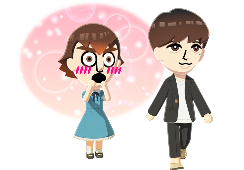 Asset de personnages amoureux pour le jeu Tomodachi Life Une vie de rÃªve.