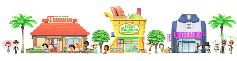 DiffÃ©rentes infrastructures de Tomodachi Life Une vie de rÃªve sur Nintendo Switch.