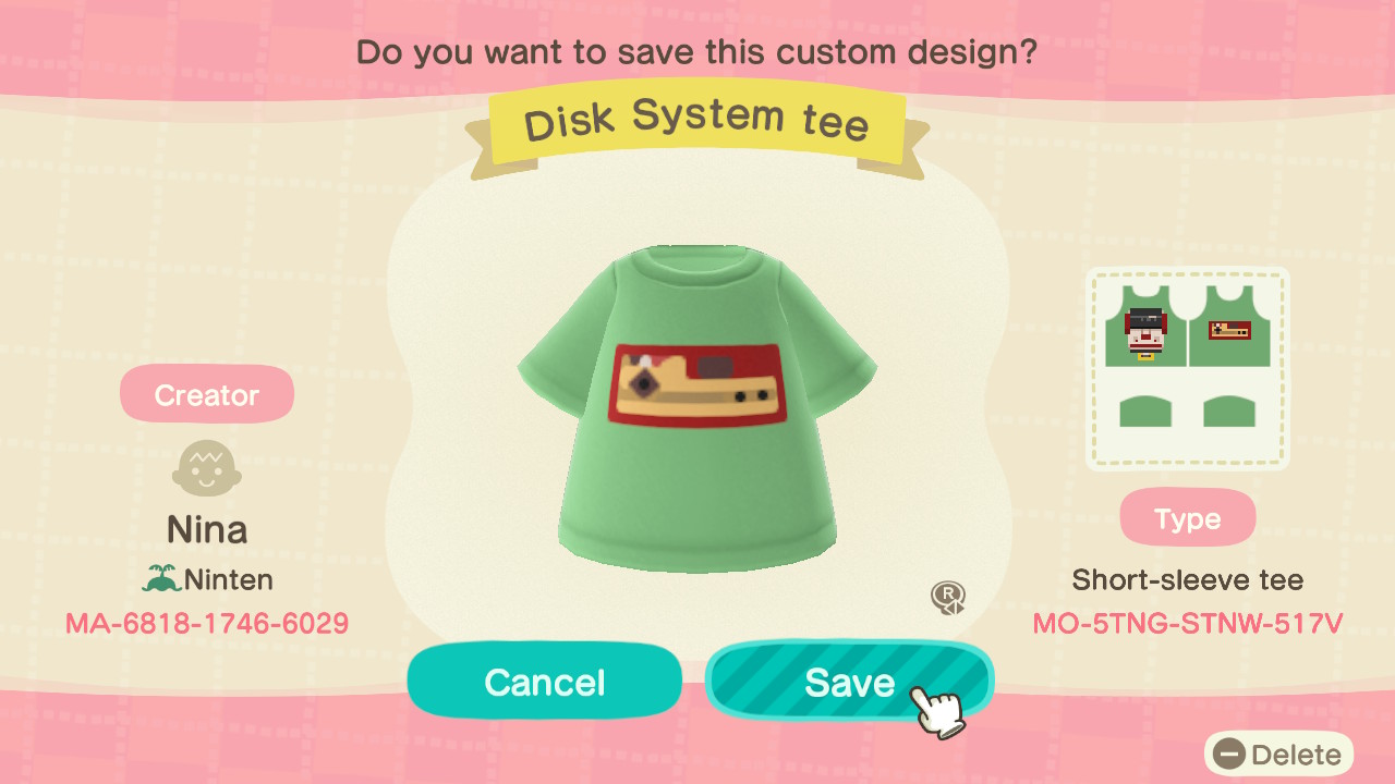 Motif Disk System tee pour Animal Crossing New Horizons. Motif Disk System tee pour Animal Crossing New Horizons.