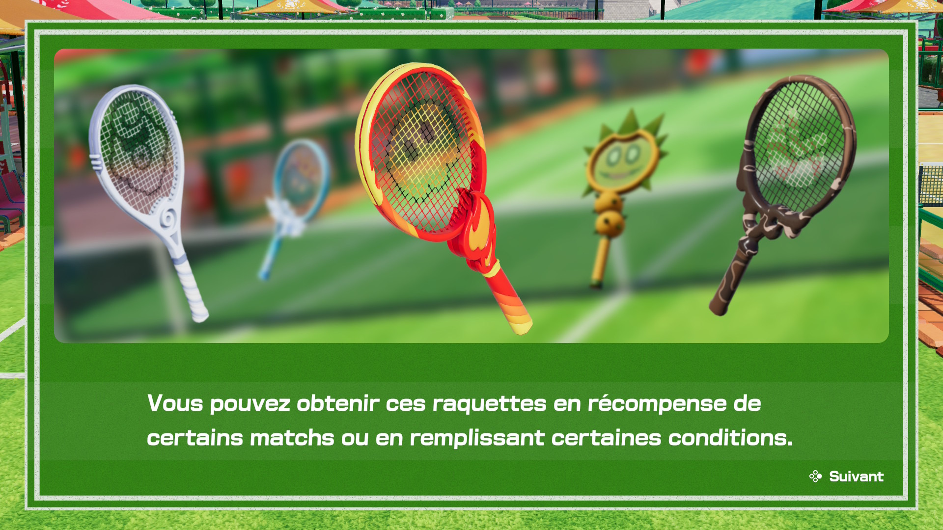 PrÃ©sentation des raquettes frÃ©nÃ©tiques inÃ©dites dans Mario Tennis Fever.