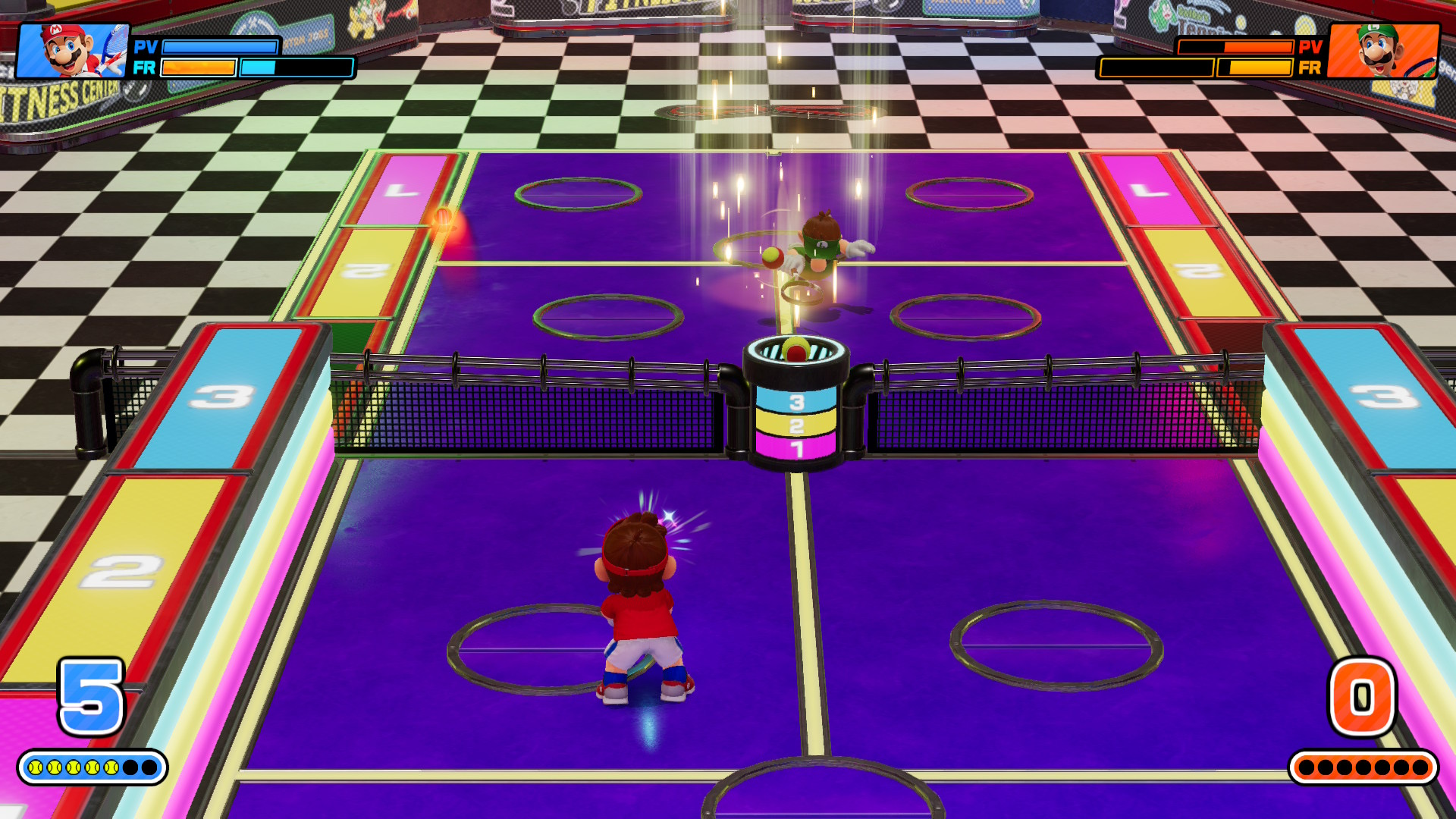 Le Tennis-flipper de Mario Tennis Fever. Le Tennis-flipper de Mario Tennis Fever.
