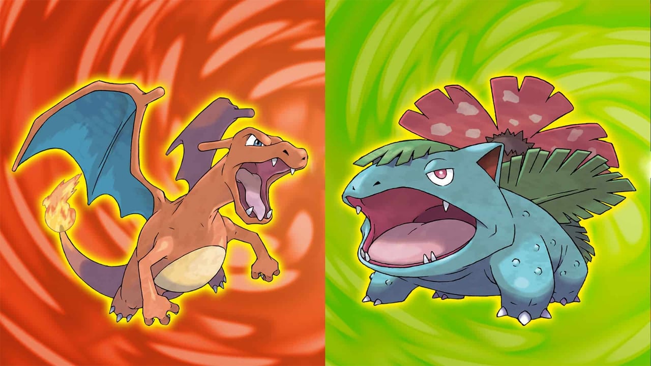 Key art des version Pokemon Rouge Feu et Vert Feuille. Key art des version Pokemon Rouge Feu et Vert Feuille.