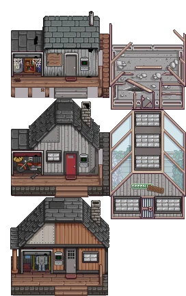 Les structures post-apo pour la ferme de Stardew Valley. Les structures post-apo pour la ferme de Stardew Valley.