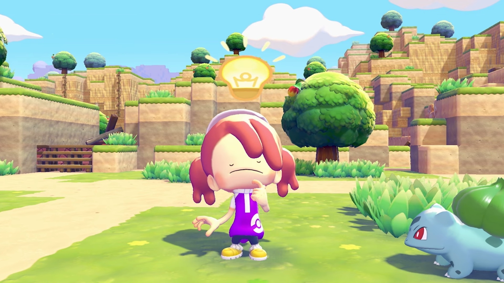 Le personnage de Pokemon Pokopia a une nouvelle idée. Le personnage de Pokemon Pokopia a une nouvelle idée.