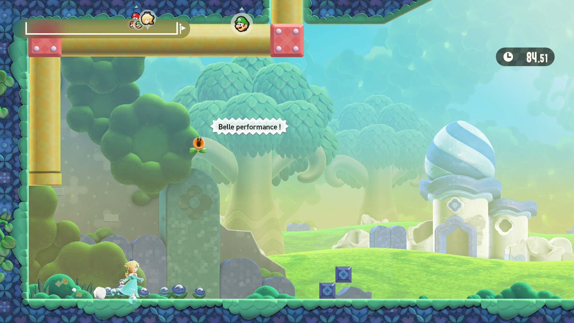 La course en labyrinthe de Super Mario Bros Wonder Rendez-vous au parc Bellabel.