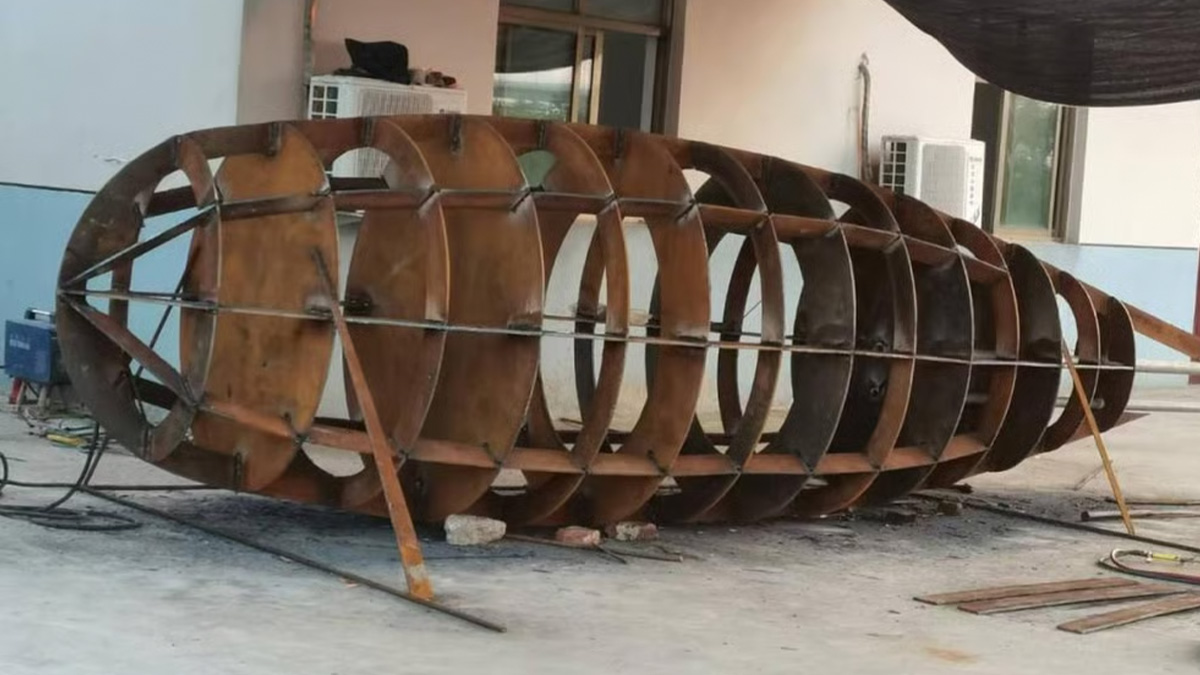 La carcasse d'un sous-marin en Chine.