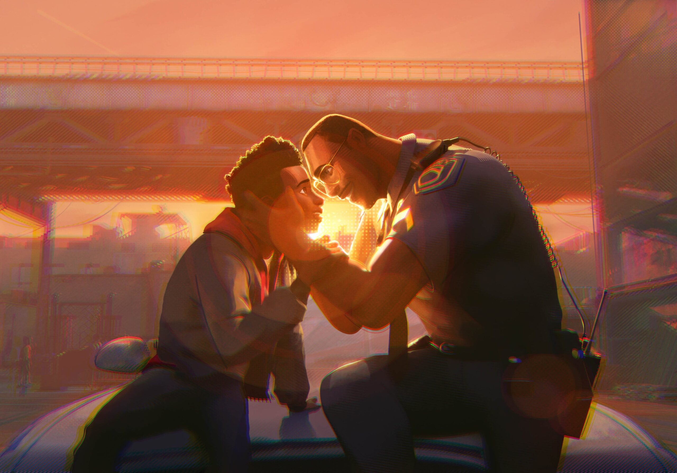 Jefferson Davis réuni avec Miles Morales dans Spider-Man Beyond The Spider-Verse. Jefferson Davis réuni avec Miles Morales dans Spider-Man Beyond The Spider-Verse.