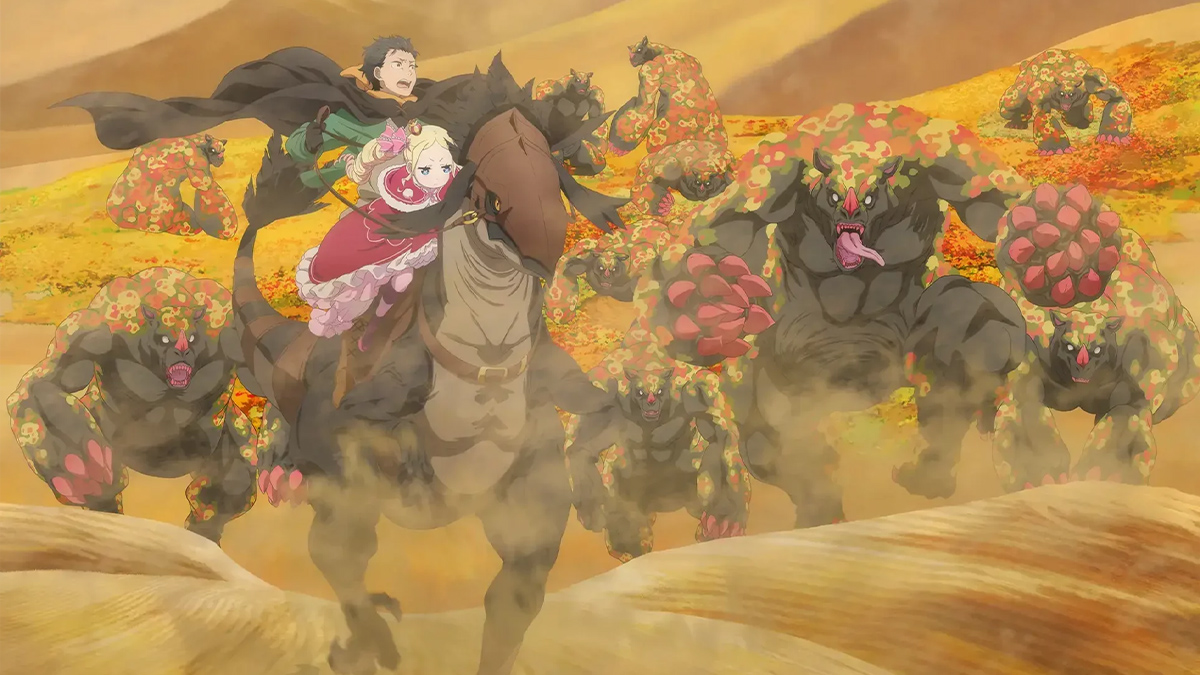Attaque dans le désert d'Augria dans la saison 4 de ReZero. Attaque dans le désert d'Augria dans la saison 4 de ReZero.