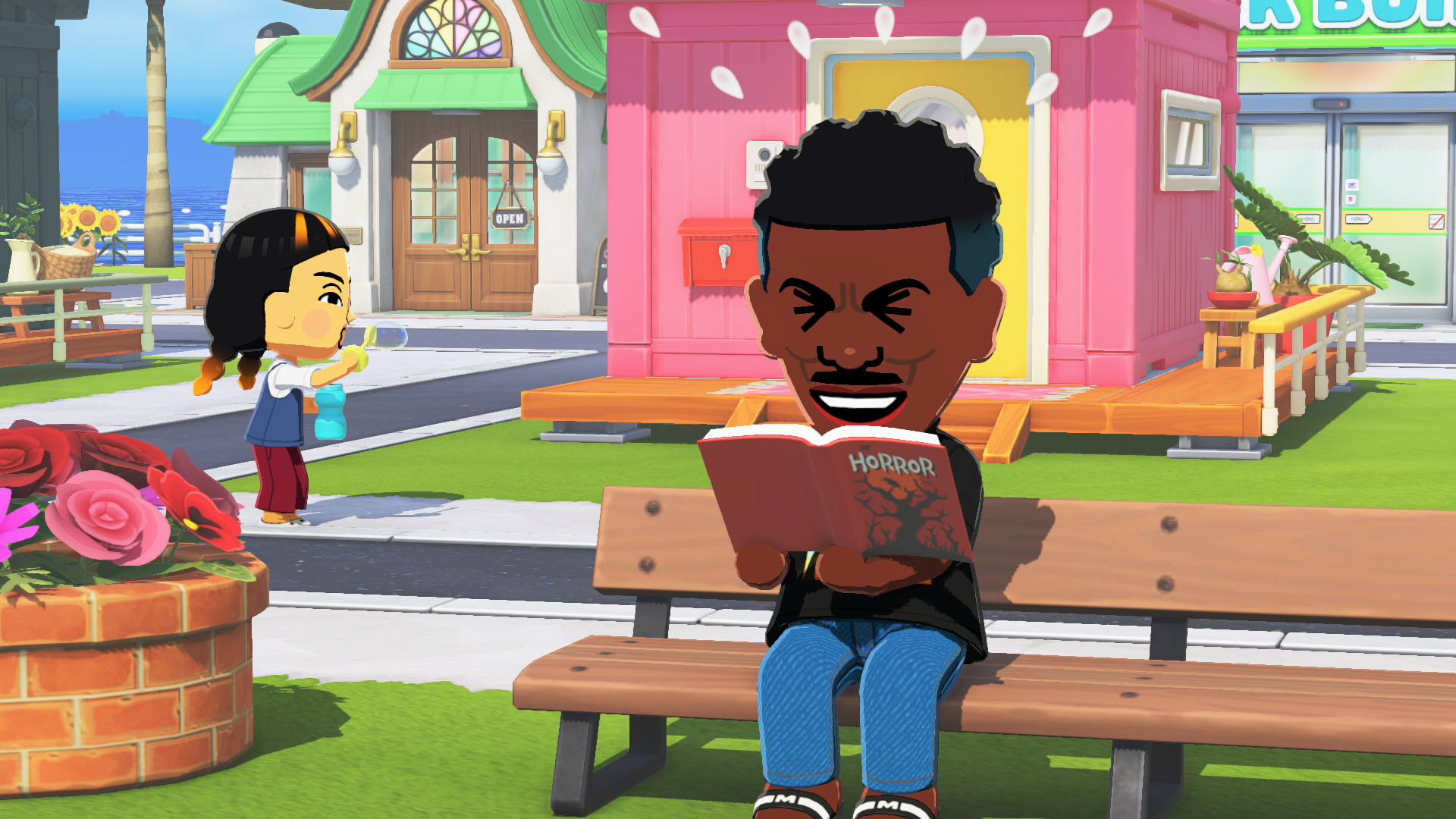 Un Mii livre un roman d'horreur dans Tomodachi Life Une vie de rÃªve.