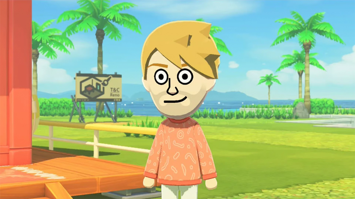 Un mii avec une personnalitÃ© orange sur Nintendo Switch.