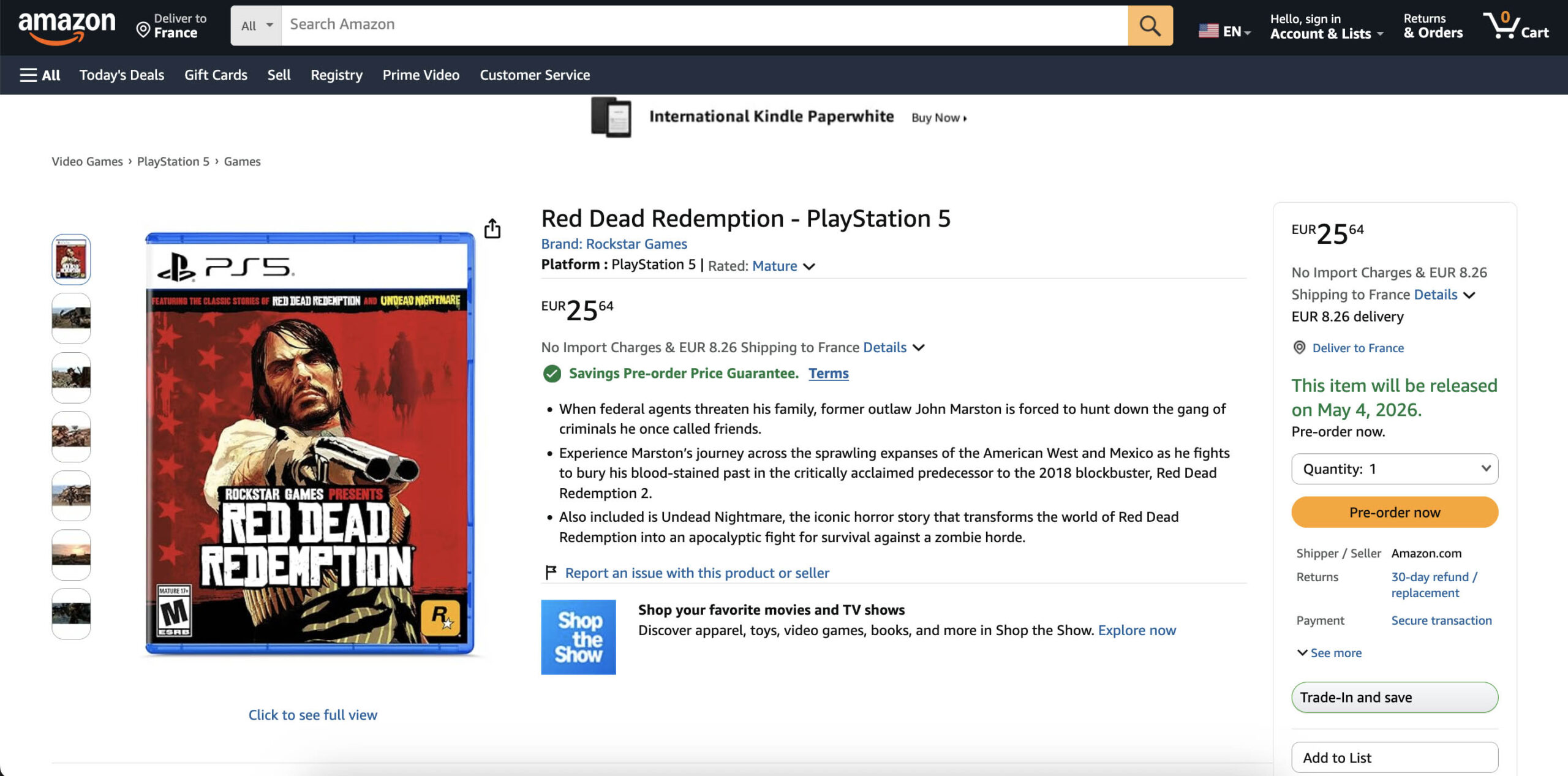Précommander Red Dead Redemption 1 en physique sur PS5 via Amazon. Précommander Red Dead Redemption 1 en physique sur PS5 via Amazon.