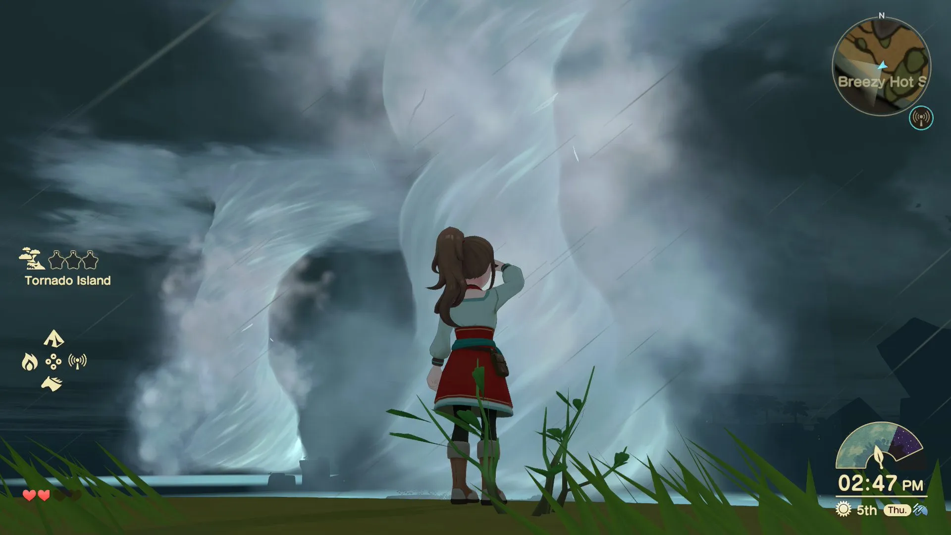 Une tornade dans Harvest Moon Echoes of Teradea.
