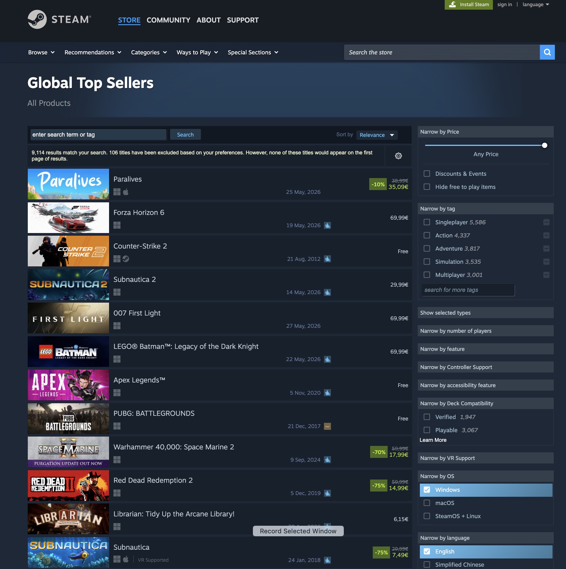 Paralives en tÃªte des ventes Steam.
