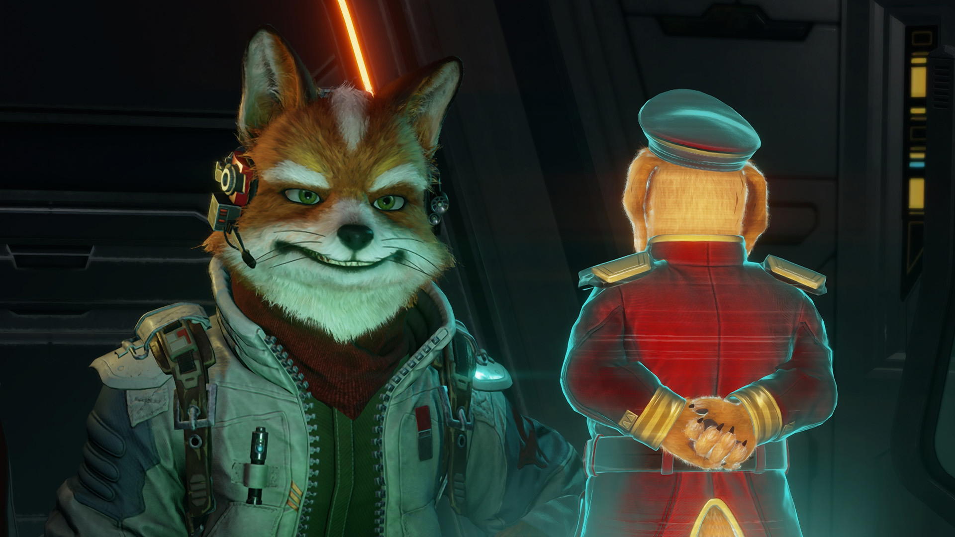 Aperçu de Fox McCloud dans une cinématique. Aperçu de Fox McCloud dans une cinématique.