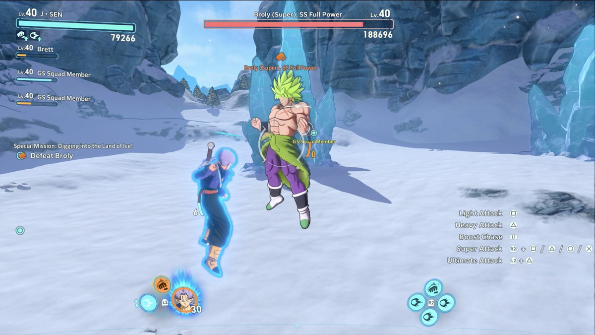 Combat de boss contre broly.
