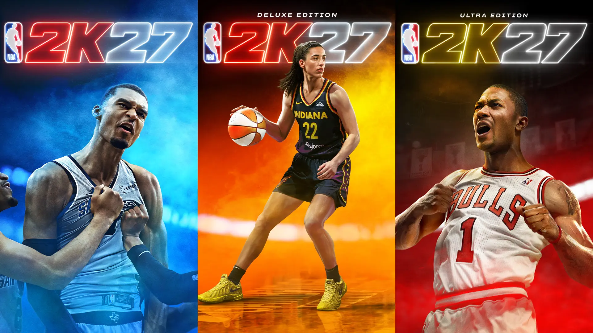 Cover des diffÃ©rentes Ã©ditions de nba 2K27.
