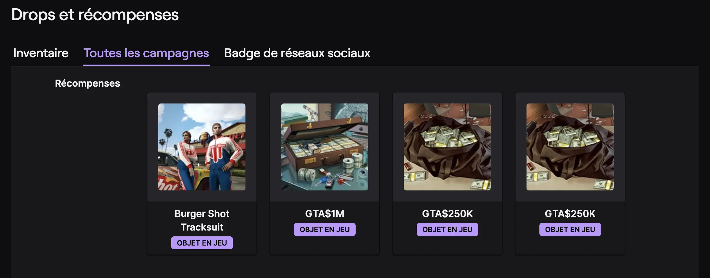 GTA Online propose des Twitch drops en septembre 2026. GTA Online propose des Twitch drops en septembre 2026.
