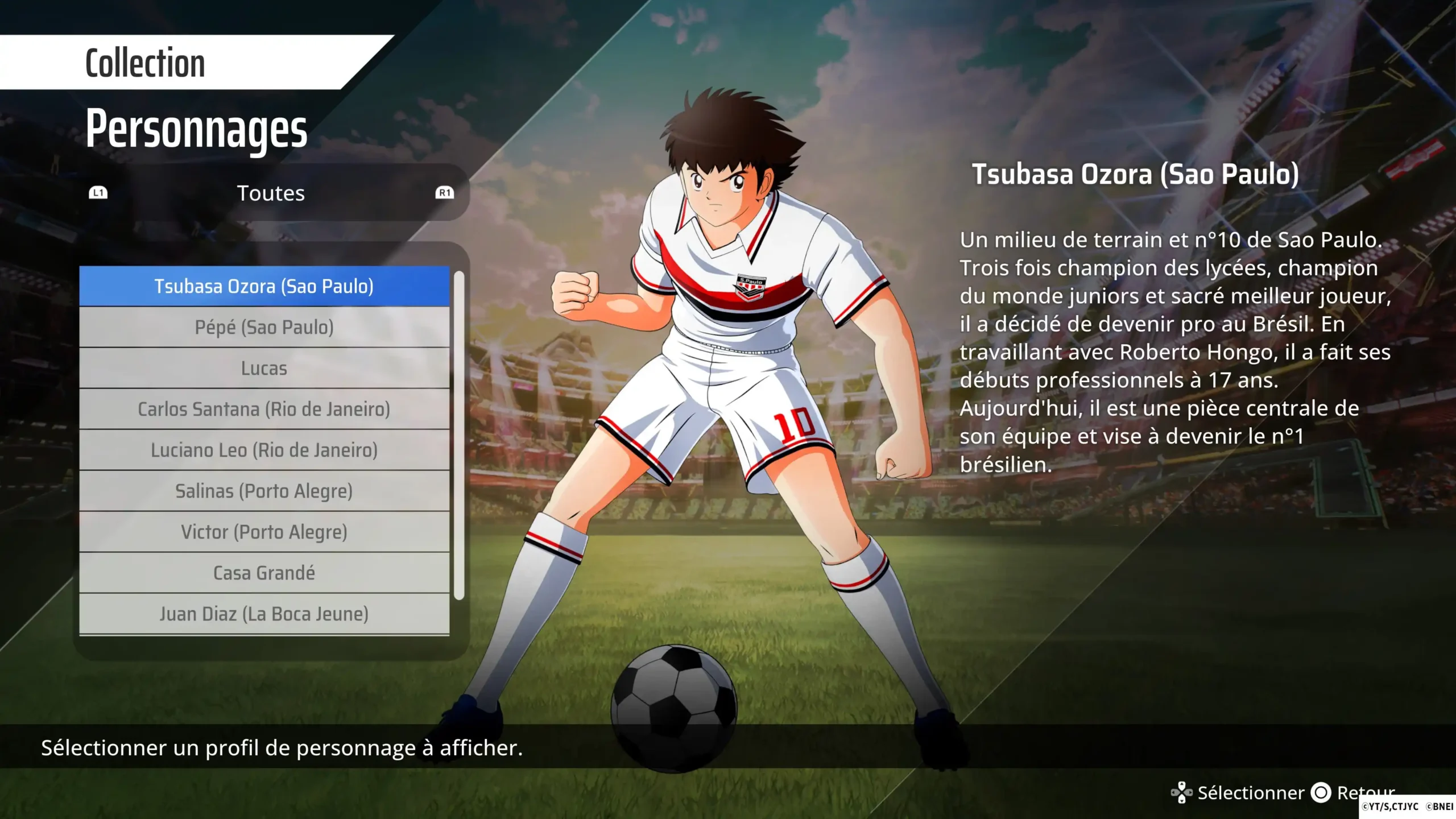 La bio de Tsubasa Ozora dans le jeu World Fighters. La bio de Tsubasa Ozora dans le jeu World Fighters.