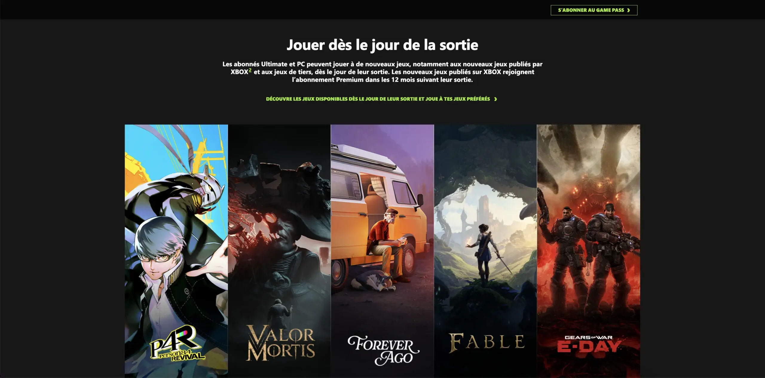 Le Xbox Game Pass fait la promotion de ses jeux day one. Le Xbox Game Pass fait la promotion de ses jeux day one.