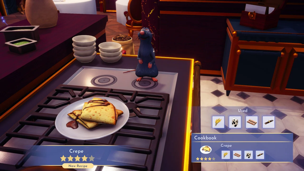 Recette de crÃªpe dans disney dreamlight valley.
