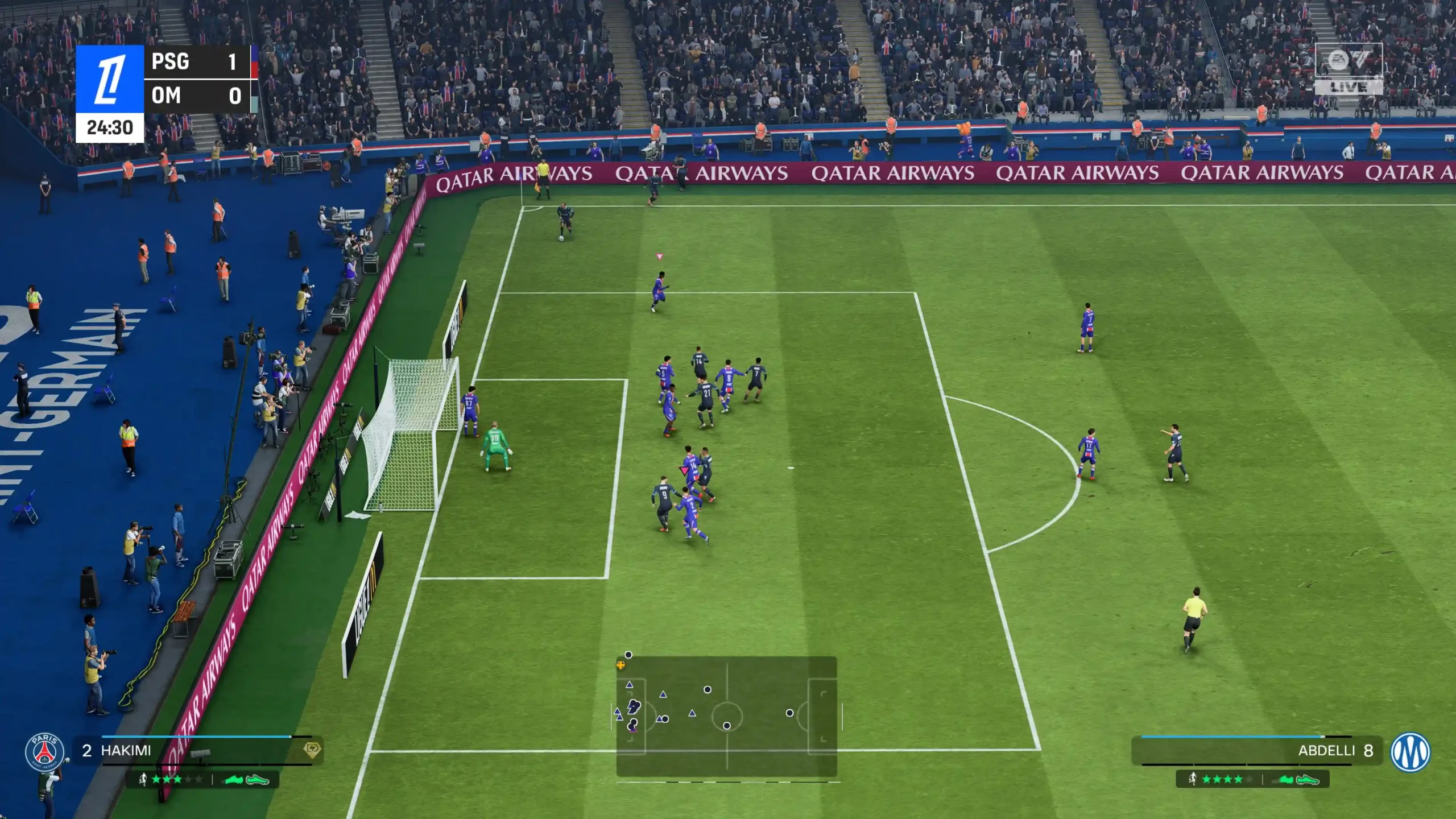 Un corner dans EA FC 27.