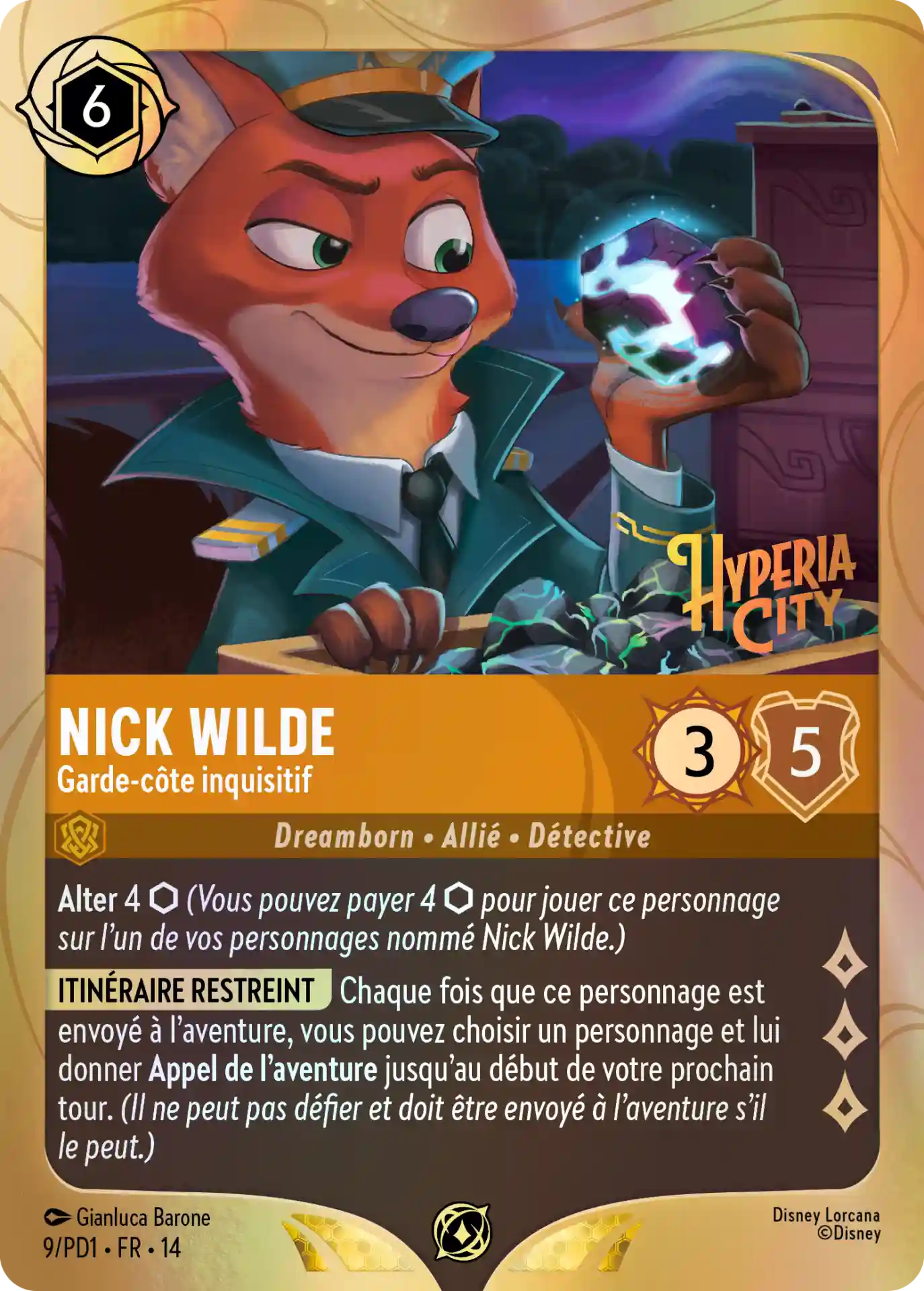 Lorcana carte Nick Wilde Lorcana carte Nick Wilde