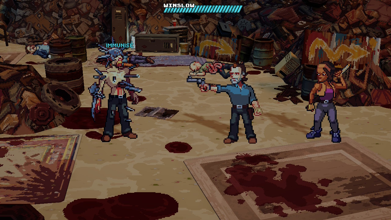 Rick et Michonne devant le boss de la décharge. Rick et Michonne devant le boss de la décharge.