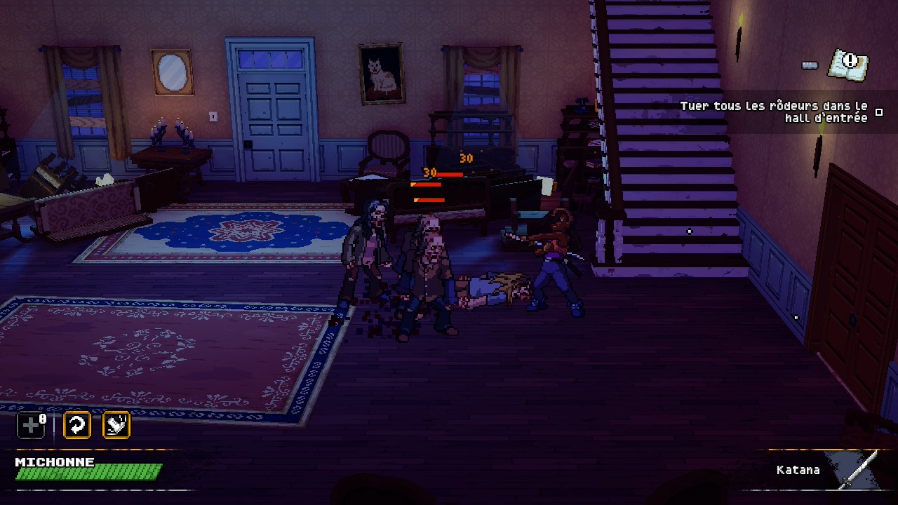 Michonne combat des rôdeurs dans The Walking Dead Streets of Survival. Michonne combat des rôdeurs dans The Walking Dead Streets of Survival.